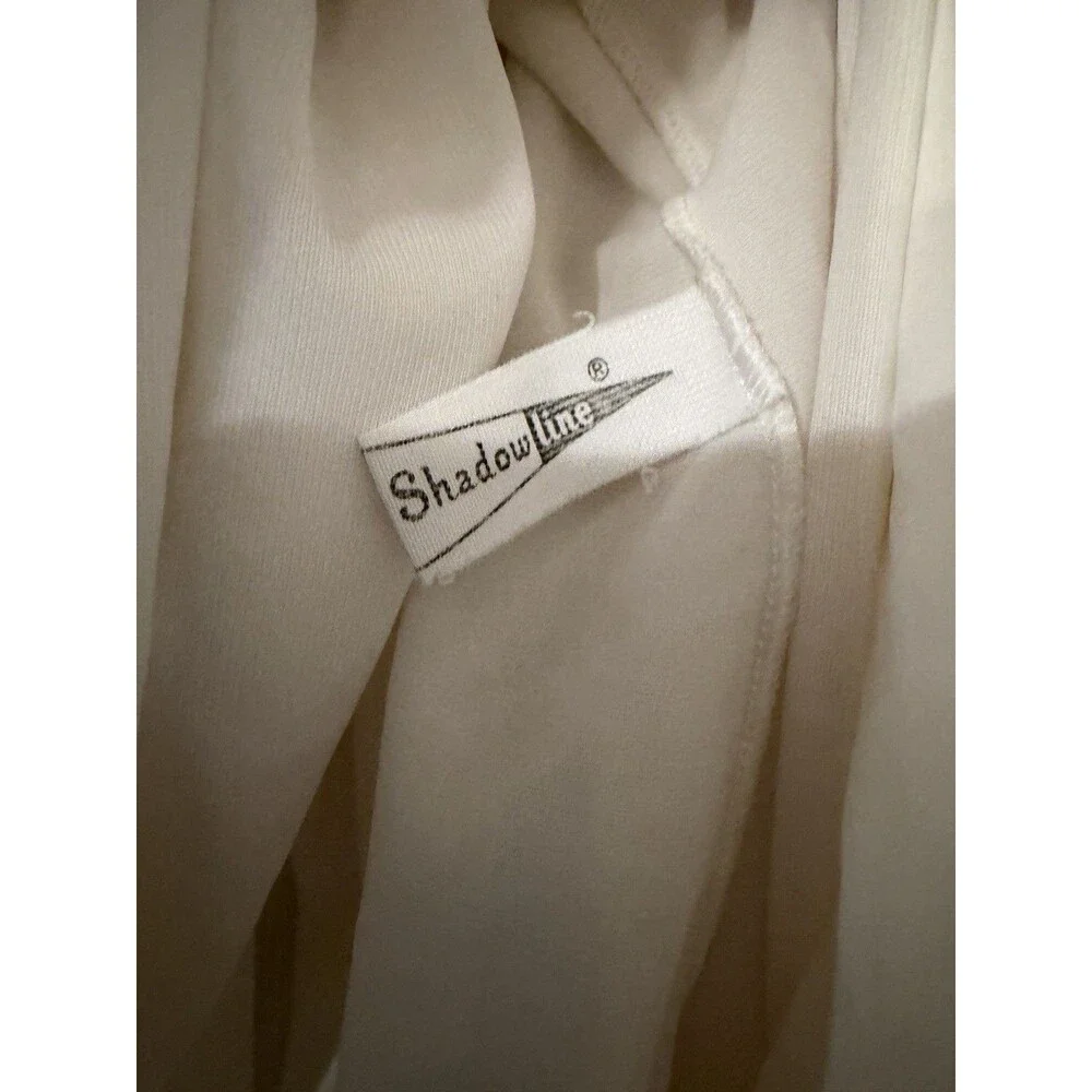 Vintage 80’s Shadowline Ivory Gown & Short Robe Set Womens Small Lace Trim